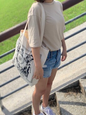 「Abercrombie&Fitch（アバークロンビーアンドフィッチ）のアイテム（カーゴパンツ）」を使った、kkcoさん（レディース・158cm）の秋コーディネート