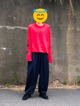 「乱痴気（ランチキ）のアイテム（パンツ）」を使った、ゼロから始めるマンさん（メンズ・179cm）の秋コーディネート