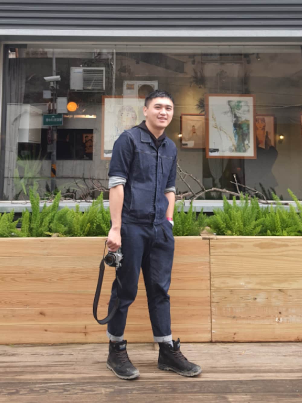 「無印良品のアイテム（デニムジャケット、ブルー系）」を使った、DAPT.twさん（メンズ・175cm）の冬コーディネートの1枚目の写真