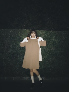 「ADER error」｜「アイテム（ワンピース/ドレス）」を使った、碓井玲菜さん（レディース・162cm）の冬コーディネート