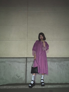 「ADER error（アーダーエラー）のアイテム（レッグウェア）」を使った、碓井玲菜さん（レディース・163cm）の秋コーディネート