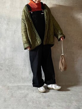 「ゆるニット」｜「アイテム（オールインワン・サロペット）」を使った、ゆうさん（レディース・157cm）の秋コーディネート