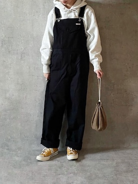 「Hender Scheme（エンダースキーマ）のHender Scheme kinchaku (nc-rc-kin)（ハンドバッグ）」を使った、ゆうさん（レディース・157cm）の秋コーディネート