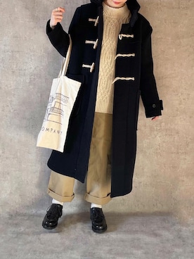 「LENO（リノ）のアイテム（ダッフルコート）」を使った、ゆうさん（レディース・157cm）の冬コーディネート
