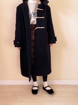 「LENO（リノ）のアイテム（ダッフルコート）」を使った、ゆうさん（レディース・157cm）の冬コーディネート