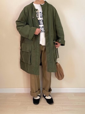 「Hender Scheme（エンダースキーマ）のHender Scheme kinchaku (nc-rc-kin)（ハンドバッグ）」を使った、ゆうさん（レディース・157cm）の冬コーディネート