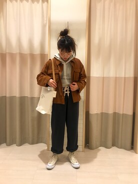 「Samansa Mos2 blue（サマンサモスモスブルー）のアイテム（ミリタリージャケット）」を使った、nagiさん（レディース・156cm）の秋コーディネート