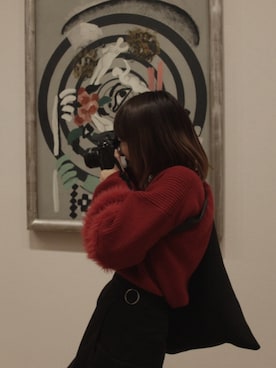 「カメラ女子」｜「アイテム（トートバッグ）」を使った、Yuki さん（レディース・159cm）の秋コーディネート