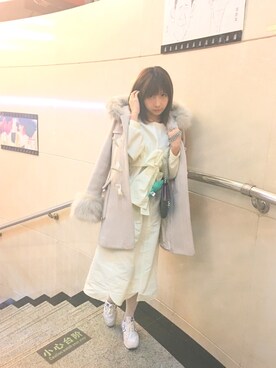 「SNIDEL（スナイデル）のアイテム（ダッフルコート）」を使った、大吉レロロさん（レディース・160cm）の冬コーディネート