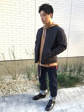 「JOURNAL STANDARD relume（ジャーナルスタンダード　レリューム）のアイテム（MA-1）」を使った、shun kinoshitaさん（メンズ・170cm）の冬コーディネート