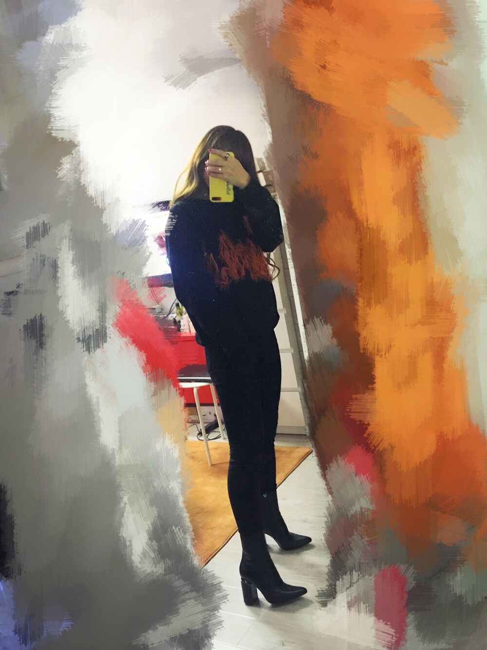 「Acne Studiosのアイテム（パーカー、ブラック系）」を使った、Somnus_daiさん（レディース・160cm）の冬コーディネートの1枚目の写真