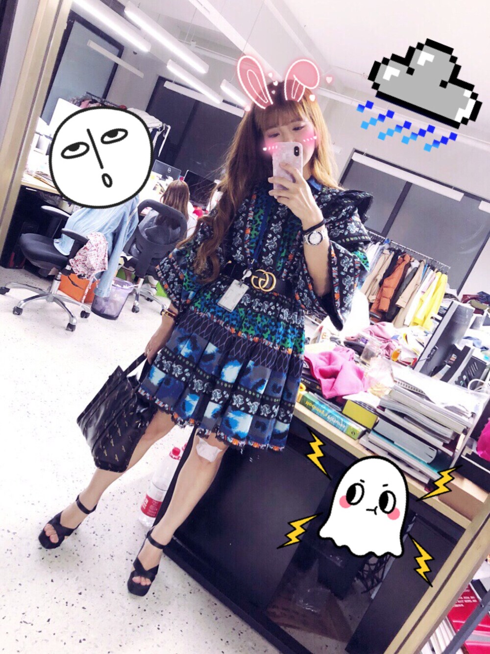 「kenzo for hmのアイテム（ワンピース、ブルー系）」を使った、Somnus_daiさん（レディース・160cm）の春コーディネートの1枚目の写真