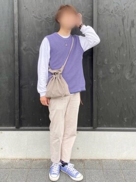 「LAKOLE（ラコレ）のアイテム（チノパンツ）」を使った、urさん（メンズ・178cm）の春コーディネート