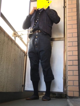 「TAKAHIROMIYASHITATheSoloIst.（タカヒロミヤシタザソロイスト）のアイテム（ベスト）」を使った、KREATENERさん（メンズ・176cm）の春コーディネート