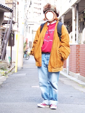 「used mix」｜「アイテム（スウェット）」を使った、マリカタ。さん（レディース・151cm）の春コーディネート