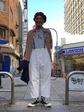 「アイテム（サスペンダー）」を使った、yoshida shinsukeさん（メンズ・180cm）の秋コーディネート