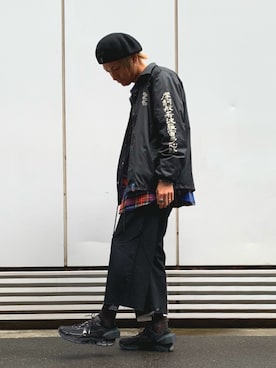 「blackmeans（ブラックミーンズ）のアイテム（ジャケット/アウター）」を使った、yoshida shinsukeさん（メンズ・180cm）の冬コーディネート