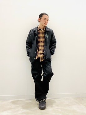 「HUF（ハフ）のアイテム（ジャケット/アウター）」を使った、けんたさん（メンズ・163cm）の冬コーディネート