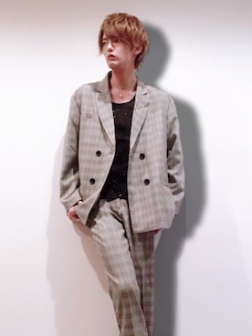 「G.O.C（ジーオーシー）のアイテム（テーラードジャケット）」を使った、jinさん（メンズ・183cm）の秋コーディネート
