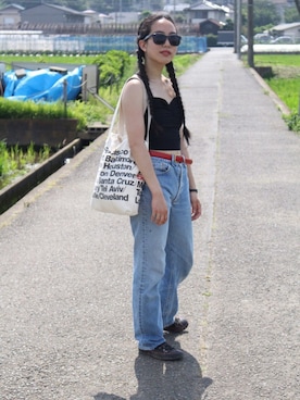 「ドラフトリーバイス」｜「アイテム（トートバッグ）」を使った、Marinaさん（レディース・157cm）の夏コーディネート