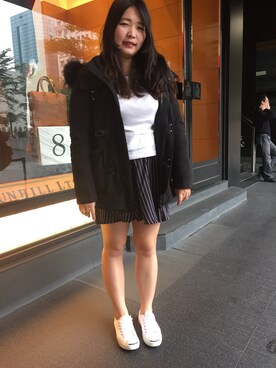 「CONVERSE（コンバース）のCONVERSE コンバース ジャック パーセル / JACK PURCEL（スニーカー）」を使った、DaisyDaiさん（レディース・163cm）の冬コーディネート