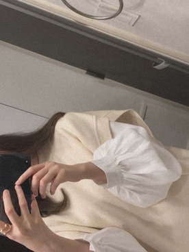 「CLANE（クラネ）のアイテム（ベスト）」を使った、たまごさん（レディース・153cm）の春コーディネート