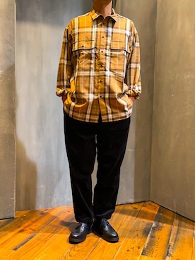 「UNION STATION（ユニオンステーション）のコーデュロイシェフパンツ（その他パンツ）」を使った、fumittさん（メンズ・178cm）の秋コーディネート