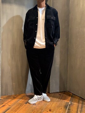 「UNION STATION（ユニオンステーション）のビッグシルエットコーデュロイシャツ（シャツ/ブラウス）」を使った、fumittさん（メンズ・178cm）の秋コーディネート
