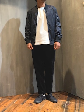 「UNION STATION（ユニオンステーション）のコーデュロイシェフパンツ（その他パンツ）」を使った、fumittさん（メンズ・178cm）の秋コーディネート