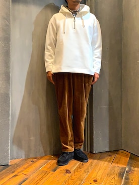 「UNION STATION（ユニオンステーション）のコーデュロイシェフパンツ（その他パンツ）」を使った、fumittさん（メンズ・178cm）の秋コーディネート