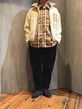 「UNION STATION（ユニオンステーション）のコーデュロイシェフパンツ（その他パンツ）」を使った、fumittさん（メンズ・178cm）の秋コーディネート