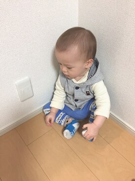 「Birthday（バースデイ）のアイテム（ベスト、グレー系）」を使った、kii＊さん（レディース・160cm）の冬コーディネート