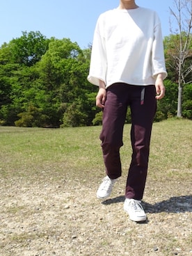 「FREAK'S STORE（フリークスストア）のアイテム（スウェット、ホワイト系）」を使った、kii＊さん（レディース・160cm）の春コーディネート