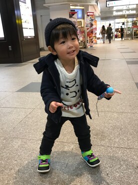 「handmade」｜「アイテム（ブルゾン）」を使った、ころさん（キッズ・70cm）の秋コーディネート