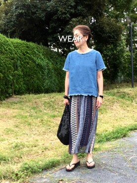 「Amazonas Sandals（アマゾナスサンダル）のアイテム」を使った、ゆりさん（レディース・154cm）の夏コーディネート