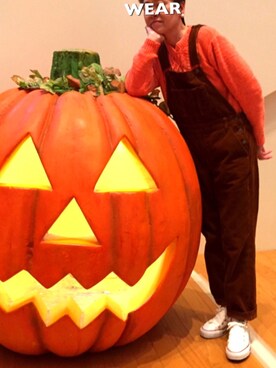 「wearhalloween2017」｜「アイテム（オールインワン・サロペット）」を使った、ゆりさん（レディース・154cm）の秋コーディネート
