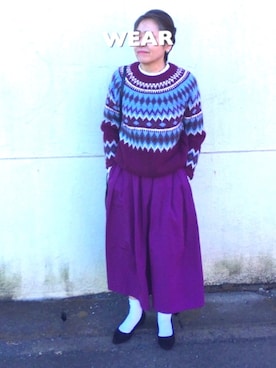 「CANAL JEAN（キャナルジーン）のアイテム（ピアス（両耳用））」を使った、ゆりさん（レディース・154cm）の冬コーディネート