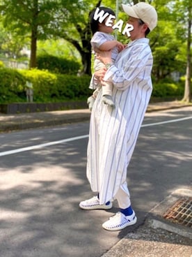「ローリーズファーム(LOWRYS FARM)」｜「アイテム（シャツワンピース）」を使った、ゆりさん（レディース・154cm）の春コーディネート