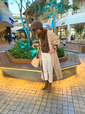 「reca（レカ）のアイテム（チェスターコート）」を使った、Kさん（レディース・162cm）の秋コーディネート