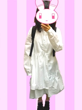 「Candy Stripper」｜「アイテム（シャツワンピース）」を使った、🍈もこ🍈さん（レディース・150cm）の秋コーディネート