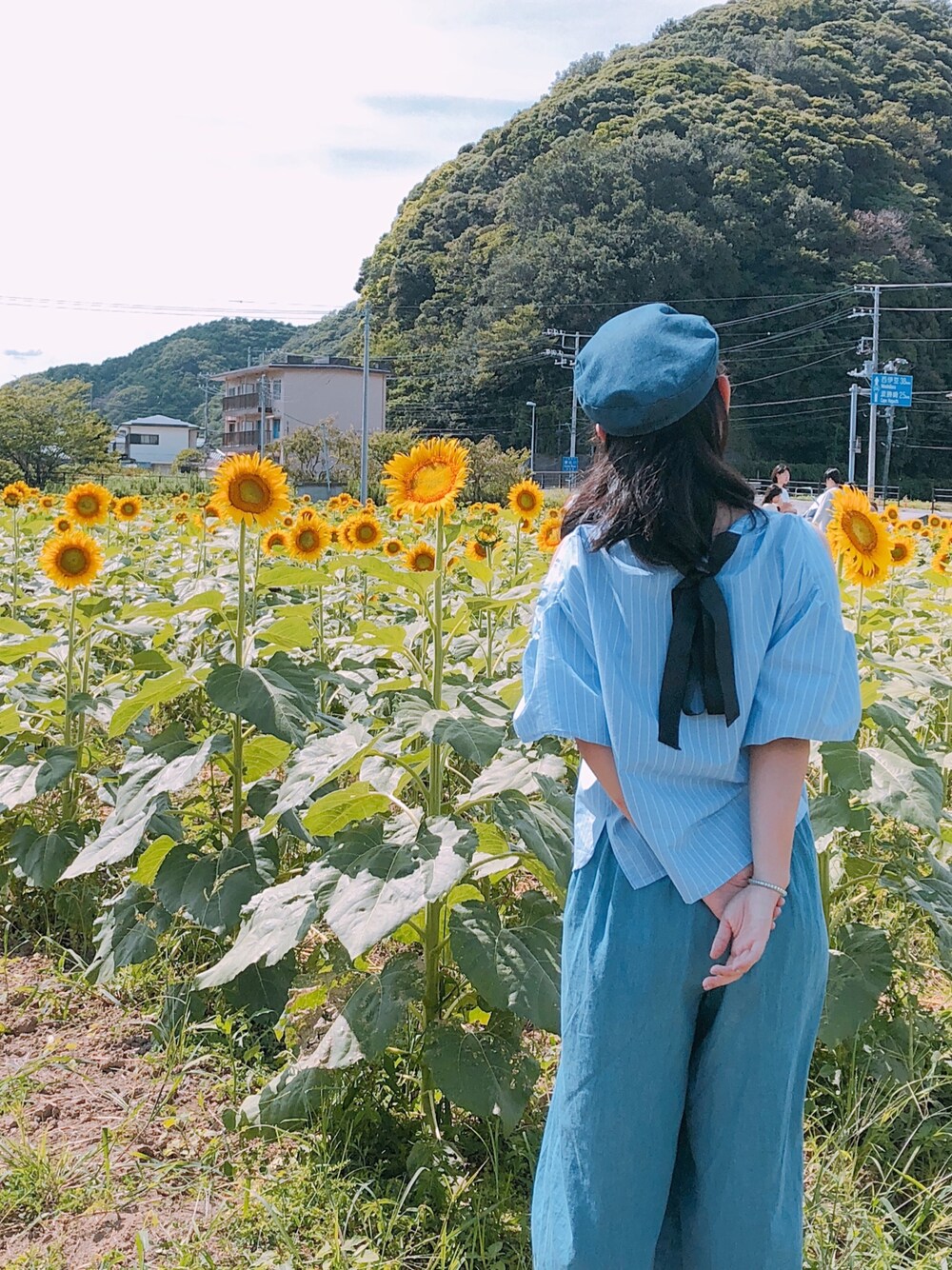 「夏コーデ、青コーデ」｜「しまむらのアイテム（その他トップス、ブルー系）」を使った、ゆゆさん（レディース・156cm）の冬コーディネートの1枚目の写真