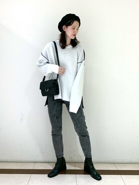 「PAGEBOY（ページボーイ）のハクミニショルダーBAG（ショルダーバッグ）」を使った、risakoさん（レディース・160cm）の秋コーディネート