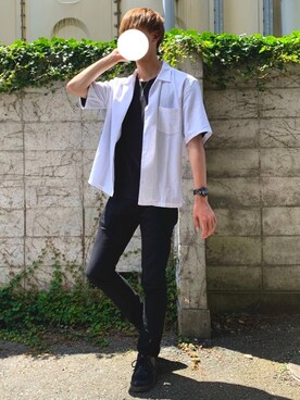 「RAGEBLUE（レイジブルー）のアイテム（その他シューズ）」を使った、しぐぅ🌙さん（メンズ・180cm）の夏コーディネート