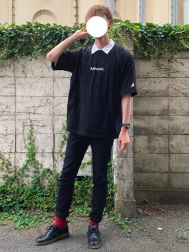 「RAGEBLUE（レイジブルー）のアイテム（その他シューズ）」を使った、しぐぅ🌙さん（メンズ・180cm）の夏コーディネート