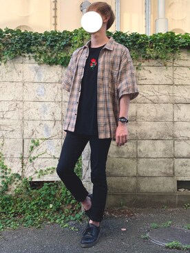 「RAGEBLUE（レイジブルー）のアイテム（その他シューズ）」を使った、しぐぅ🌙さん（メンズ・180cm）の夏コーディネート
