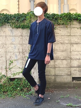 「RAGEBLUE（レイジブルー）のアイテム（その他シューズ）」を使った、しぐぅ🌙さん（メンズ・180cm）の夏コーディネート