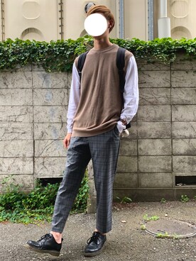 「RAGEBLUE（レイジブルー）のアイテム（その他シューズ）」を使った、しぐぅ🌙さん（メンズ・180cm）の秋コーディネート