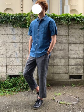 「RAGEBLUE（レイジブルー）のアイテム（その他シューズ）」を使った、しぐぅ🌙さん（メンズ・180cm）の秋コーディネート