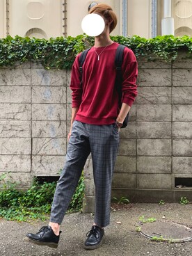 「RAGEBLUE（レイジブルー）のアイテム（その他シューズ）」を使った、しぐぅ🌙さん（メンズ・180cm）の秋コーディネート