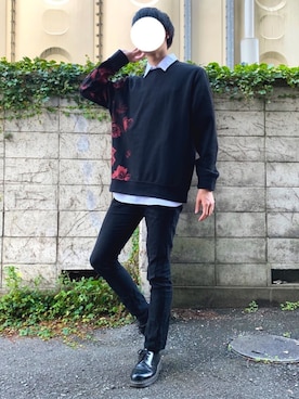 「H&M DIVIDED（エイチアンドエム　ディヴァイデッド）のアイテム（スウェット）」を使った、しぐぅ🌙さん（メンズ・180cm）の秋コーディネート
